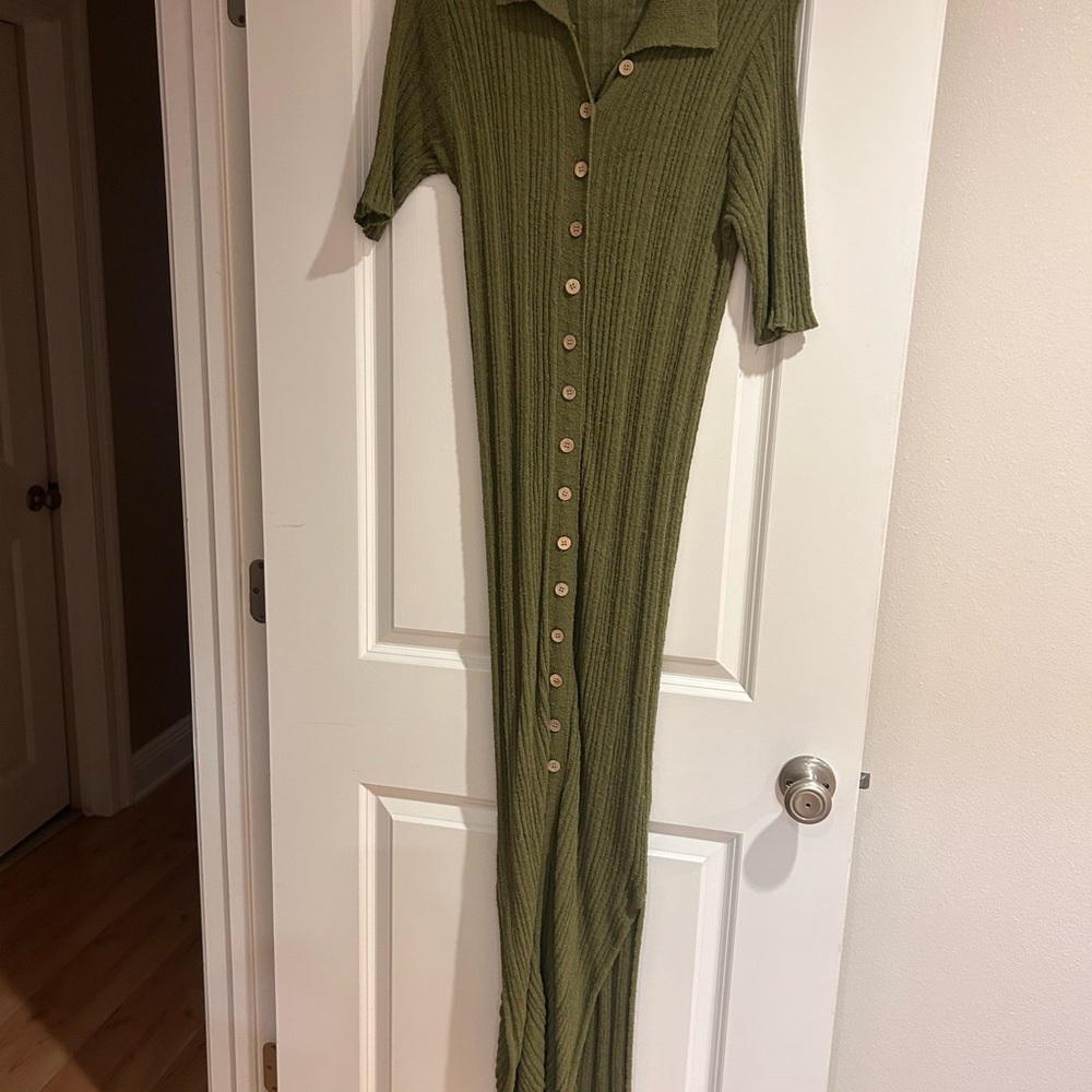 Free People Olive Green Maxi Dress
